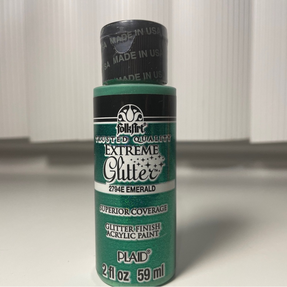 FolkArt Glitterific/Glitterific Pop Acrylic Paint 2 FL OZ 2794E Emerald Sealed